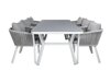 Conjunto de mesa y sillas Dallas 3020 (Blanco + Gris)