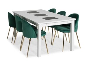 Маса и столове за трапезария Scandinavian Choice 699 (Зелен + Мед)