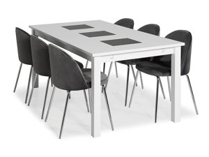 Маса и столове за трапезария Scandinavian Choice 699 (Сив + Сребро)