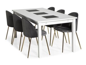 Маса и столове за трапезария Scandinavian Choice 699 (Сив + Мед)