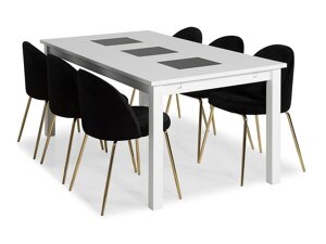 Маса и столове за трапезария Scandinavian Choice 699 (Черен + Мед)