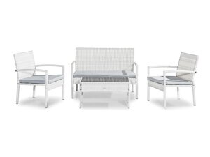 Conjunto de muebles de exterior Cortland 165 (Blanco + Gris)