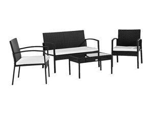 Conjunto de muebles de exterior Cortland 165 (Negro + Blanco)
