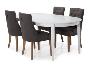 Маса и столове за трапезария Bloomington 201 (Сив + Кафяв)