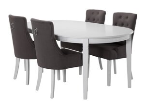 Маса и столове за трапезария Bloomington 201 (Тъмно сив + Кафяв)