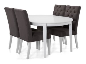 Маса и столове за трапезария Provo 114 (Сив + Бял)