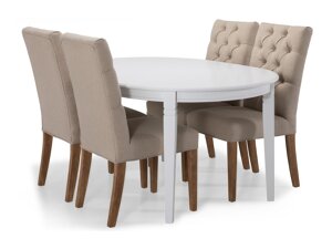Маса и столове за трапезария Provo 114 (Beige + Кафяв)