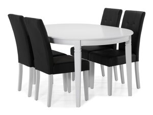 Маса и столове за трапезария Scandinavian Choice 566 (Черен + Бял)