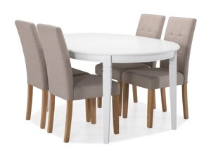 Маса и столове за трапезария Scandinavian Choice 566 (Beige + Кафяв)