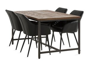 Маса и столове за трапезария Parkland 239 (Черен + Кафяв)