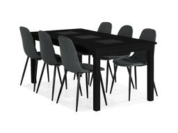 Маса и столове за трапезария Parkland 230 (Черен + Сив)