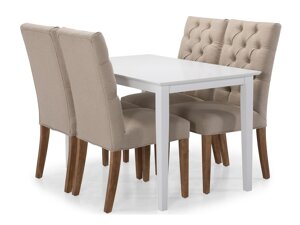 Маса и столове за трапезария Provo 157 (Beige + Кафяв)
