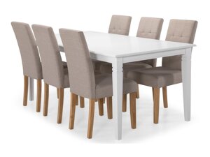 Маса и столове за трапезария Scandinavian Choice 599 (Beige + Кафяв)