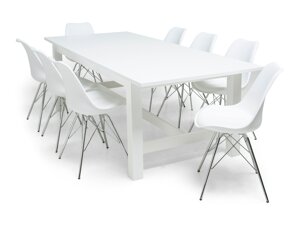 Set sala da pranzo Scandinavian Choice 633 (Bianco + Argento)