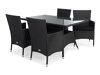 Asztal és szék garnitúra Comfort Garden 1318 (Fekete)