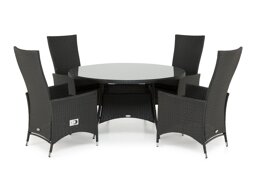 Asztal és szék garnitúra Comfort Garden 1387 (Fekete)
