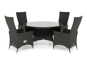 Conjunto de mesa y sillas Comfort Garden 1387 (Negro)