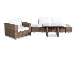 Conjunto de mobiliário para o exterior Comfort Garden 1420 (Branco + Castanho)