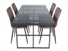Маса и столове за трапезария Dallas 2642 (Кафяв + Черен)