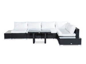 Conjunto de muebles de exterior Comfort Garden 1422 (Negro + Blanco)