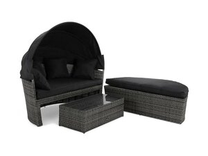 Conjunto de muebles de exterior Comfort Garden 1436 (Gris + Negro)