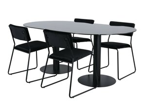 Маса и столове за трапезария Dallas 3056 (Черен)
