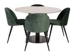 Маса и столове за трапезария Dallas 368 (Зелен + Черен)