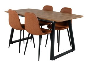 Маса и столове за трапезария Dallas 330 (Кафяв + Черен)