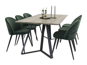 Маса и столове за трапезария Dallas 340 (Зелен + Черен)