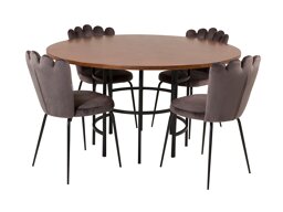 Маса и столове за трапезария Dallas 314 (Сив + Черен)