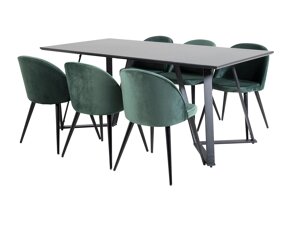 Маса и столове за трапезария Dallas 360 (Зелен + Черен)