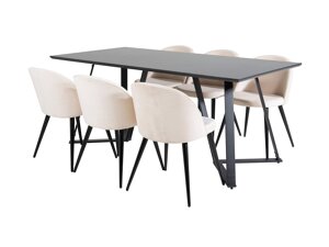 Маса и столове за трапезария Dallas 360 (Beige + Черен)