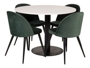 Маса и столове за трапезария Dallas 1107 (Зелен + Черен)