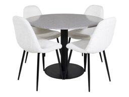 Маса и столове за трапезария Dallas 1135 (Бял + Черен)