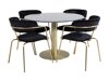 Маса и столове за трапезария Dallas 1208 (Черен + Златно)