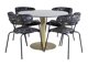 Маса и столове за трапезария Dallas 1208 (Флорален модел + Черен)