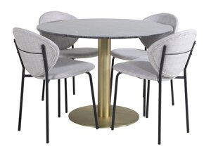Маса и столове за трапезария Dallas 1209 (Сив + Черен)