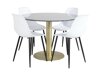 Маса и столове за трапезария Dallas 1214 (Бял + Черен)