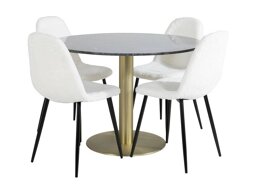 Маса и столове за трапезария Dallas 1215 (Бял + Черен)