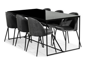 Маса и столове за трапезария Concept 55 155 (Сив + Черен)