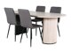 Маса и столове за трапезария Dallas 2762 (Сив + Черен)