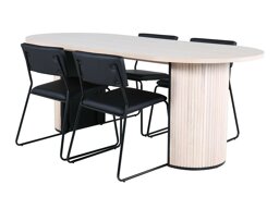 Conjunto de comedor Dallas 2760 (De color marrón claro + Negro)