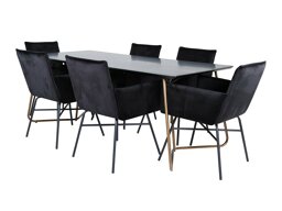 Маса и столове за трапезария Dallas 2718 (Черен)
