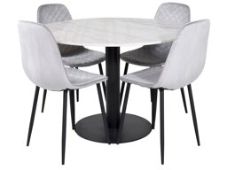 Маса и столове за трапезария Dallas 1302 (Сив + Черен)