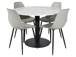 Маса и столове за трапезария Dallas 1304 (Сив + Черен)