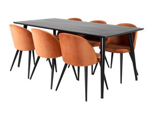 Маса и столове за трапезария Dallas 1335 (Оранжев + Черен)