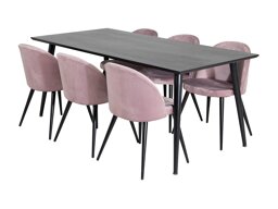 Маса и столове за трапезария Dallas 1335 (Роза + Черен)
