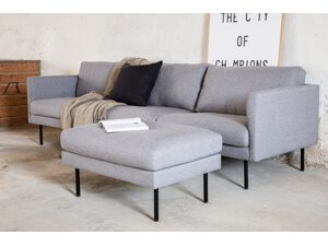 Conjunto de muebles tapizado Dallas F105 (Negro + Gris)