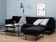 Conjunto de muebles tapizado Dallas F105 (Negro)