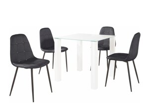 Маса и столове за трапезария Denton 266 (Бял + Черен)